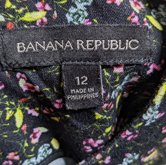 Banana Republic black pink ditzy floral sheath dress 12 - Picture 7 of 8